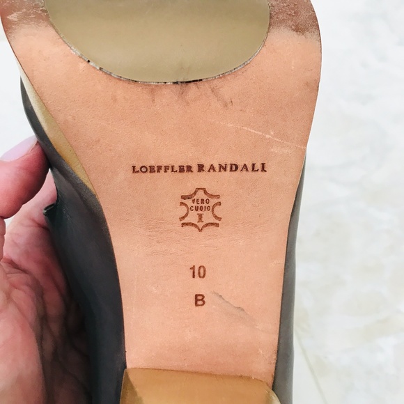 LOEFFLER RANDALL {10} Pumps Lace-Up Gray Leather Wood Heel Platform - Picture 2 of 10